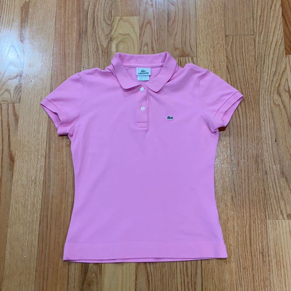 Women’s Lacoste Polo Pink Sz 38 Small Classic Fit